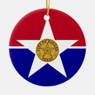 Ornement avec drapeau de Dallas, États-Unis