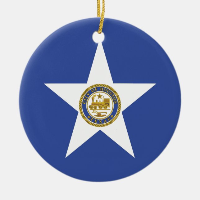 Ornement avec drapeau de Houston, États-Unis (Devant)