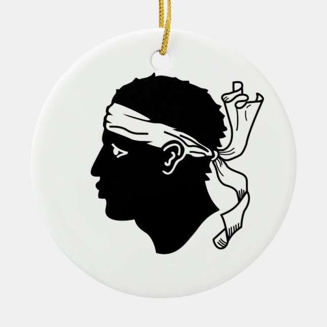 Ornement avec drapeau de la Corse, France (Devant)