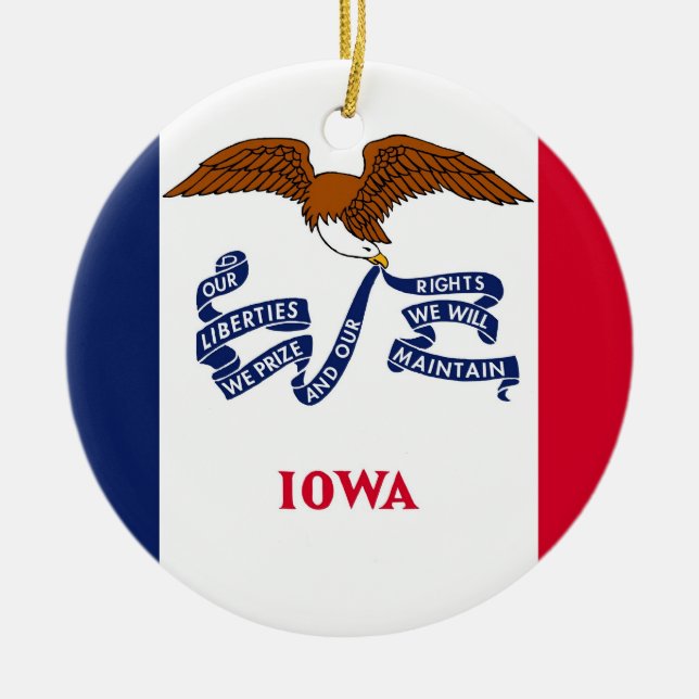 Ornement avec drapeau de l'Iowa (Devant)