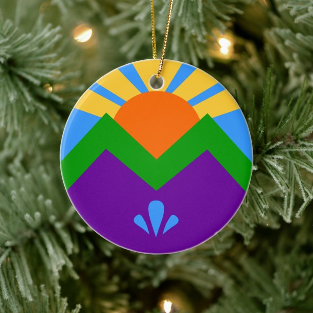 Ornement avec drapeau de Manitou Springs, Colorado (Arbre)