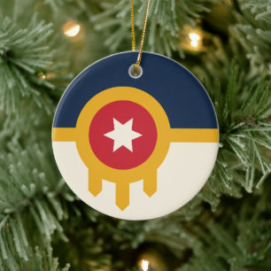 Ornement avec drapeau de Tulsa, Oklahoma