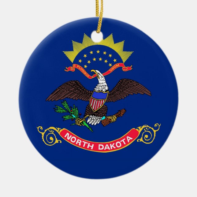 Ornement avec drapeau du Dakota du Nord (Devant)