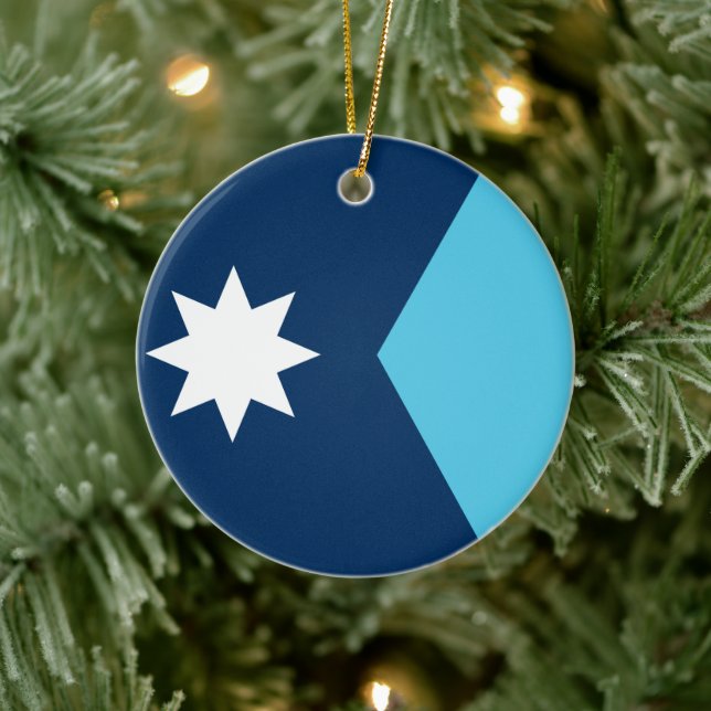 Ornement avec le drapeau du Minnesota, États-Unis (Arbre)