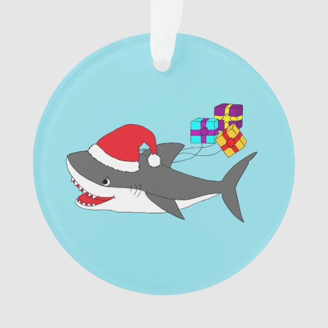 Ornement avec un requin mignon de vacances (devant)