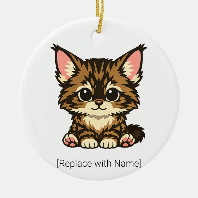 Ornement Bébé Chibi Maine Coon Mignon (Devant)