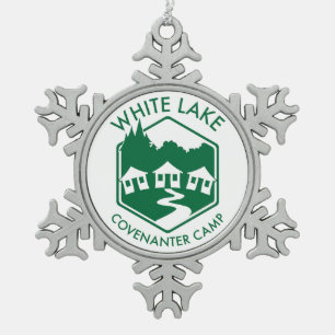 Ornement blanc de flocon de neige de lac