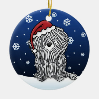 Ornement blanc de Noël de Puli de bande dessinée