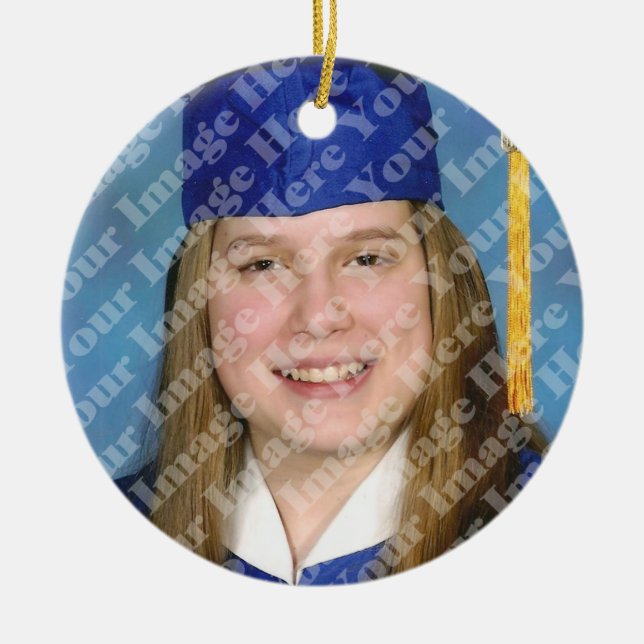 Ornement blanc de souvenir d'obtention du diplôme (Devant)