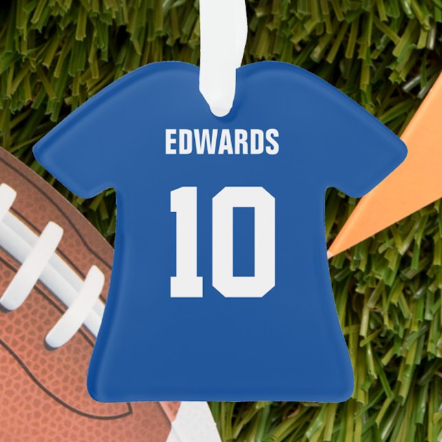 Ornement bleu-foncé et blanc du football du Jersey (Créateur téléchargé)