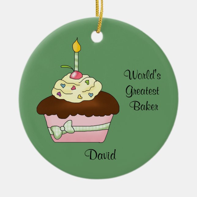 Ornement Brown de Noël de petit gâteau (Devant)