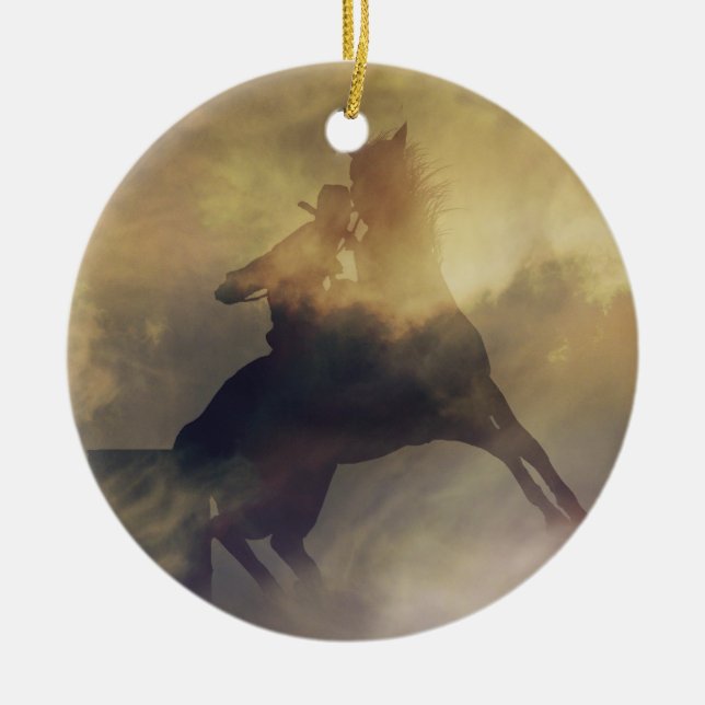 Ornement cadeau de course de baril (Devant)