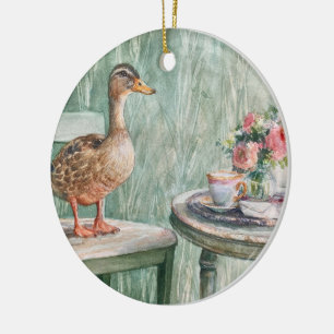 Ornement Canard Cottagecore et Tasse à Thé