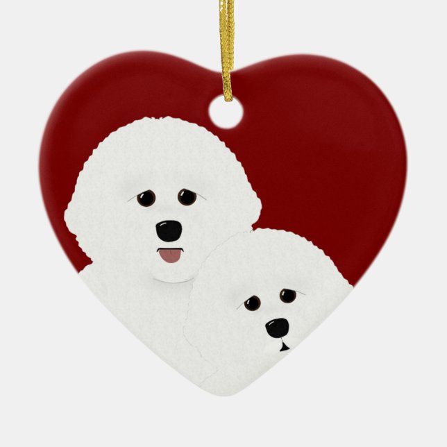 Ornement cardiaque Bichon Frise (Devant)