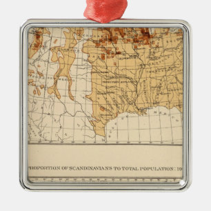 Ornement Carré Argenté 69 Scandinaves 1900