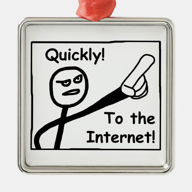 Ornement Carré Argenté À Internet (Devant)
