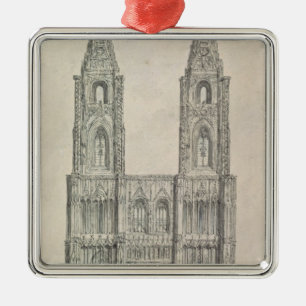 Ornement Carré Argenté À l'ouest avant de cathédrale de Strasbourg