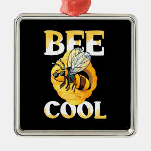 Ornement Carré Argenté Abeille Cool