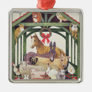 Ornement Carré Argenté Abrité