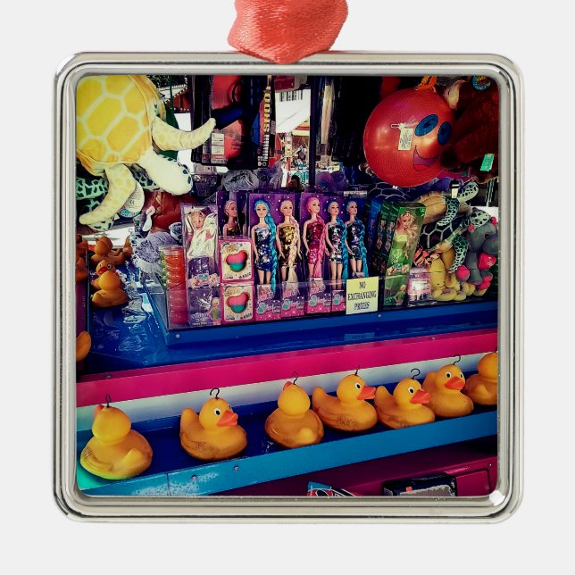 Ornement Carré Argenté Accrocher un canard (Devant)