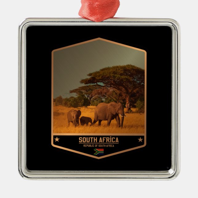 Ornement Carré Argenté Afrique du Sud (Devant)