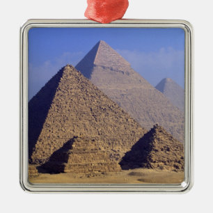 Ornement Carré Argenté Afrique, Égypte, Le Caire, Gizeh. Grandes pyramide
