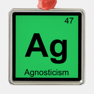 Ornement Carré Argenté Ag - Agnosticism Philosophy Chemistry Symbol