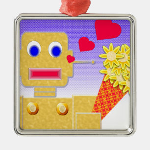 Ornement Carré Argenté Aimez-moi, je suis un garçon