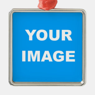 Ornement Carré Argenté Ajouter votre logo photo
