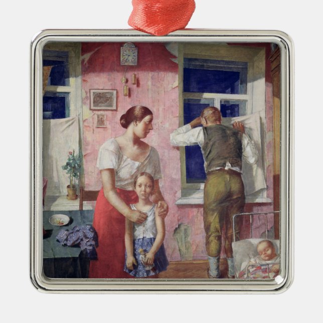 Ornement Carré Argenté Alarm, 1934 (Devant)