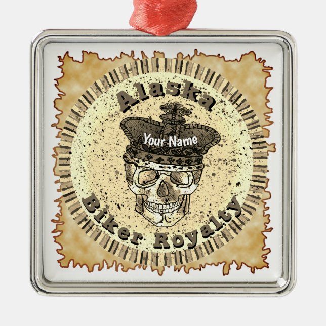 Ornement Carré Argenté Alaska Biker  (Devant)