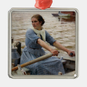 Ornement Carré Argenté Albert Edelfeel - La Laitiere