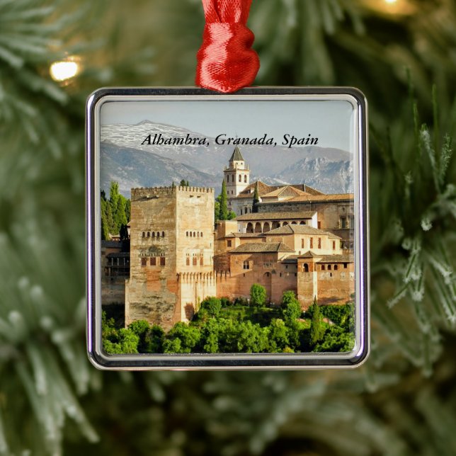 Ornement Carré Argenté Alhambra, Grenade, Andalousie, Espagne (Arbre)