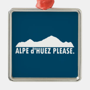 Ornement Carré Argenté Alpe d'Huez France S'il vous plaît