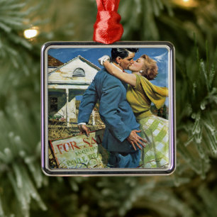 Ornement Carré Argenté Amour vintage et romance Nouveaux mariés Acheter P