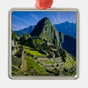 Ornement Carré Argenté Ancien Machu Picchu, dernier refuge des 2