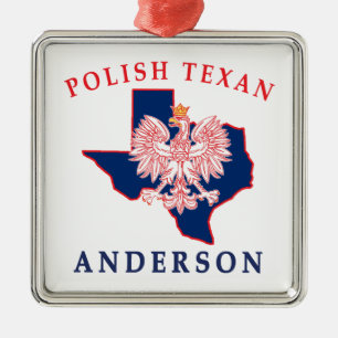 Ornement Carré Argenté Anderson Polonais Texan Carré Orament