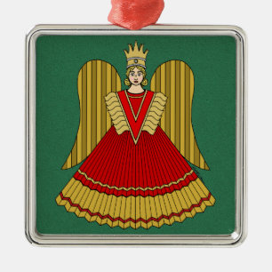 Ornement Carré Argenté Angel de Noël de Nuremberg