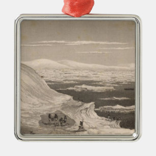 Ornement Carré Argenté Antarctique 2