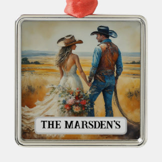 Ornement Carré Argenté Aquarelle du Mariage de l'Ouest du pays