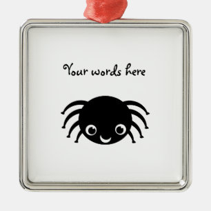 Ornement Carré Argenté Araignée mignonne