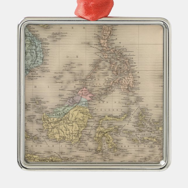 Ornement Carré Argenté Archipel de l'Indochine de l'Asie (Devant)