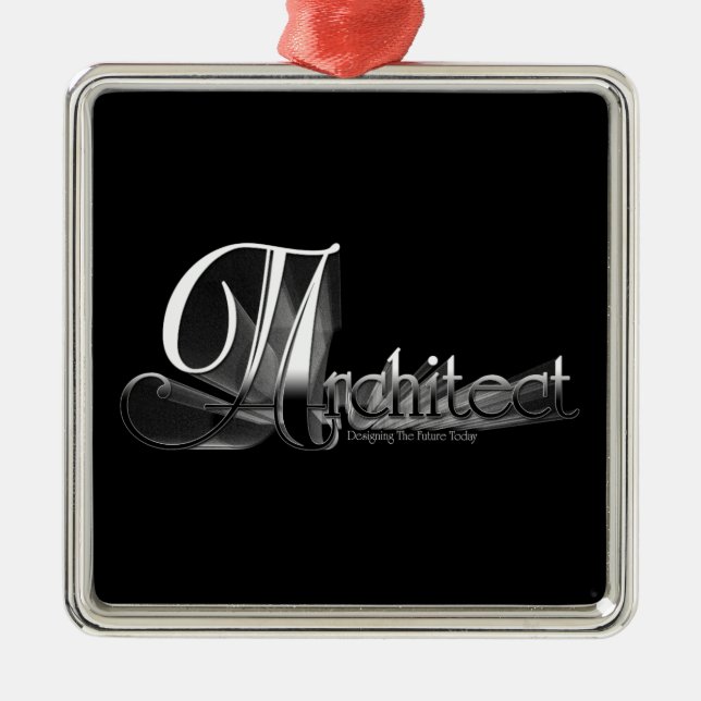 Ornement Carré Argenté Architecte (Devant)