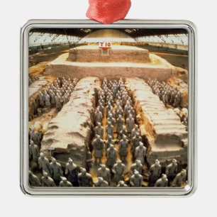 Ornement Carré Argenté Armée de terre cuite, dynastie de Qin, 210 AVANT