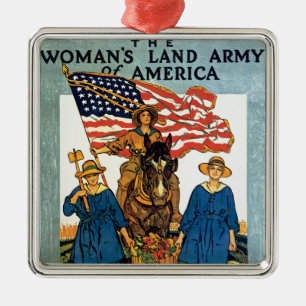 Ornement Carré Argenté Armée de terre féminine