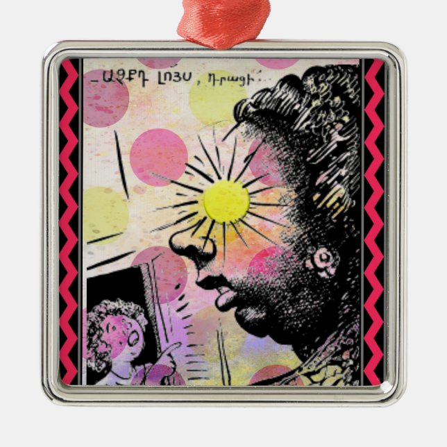 Ornement Carré Argenté Arménien Dit (Devant)