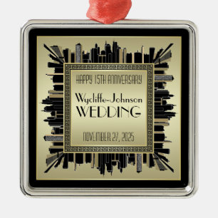 Ornement Carré Argenté Art déco épousant le charme de Gatsby d'or de