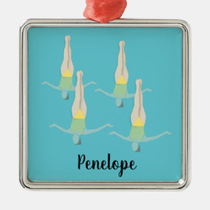 Ornement Carré Argenté Artistic Swimming