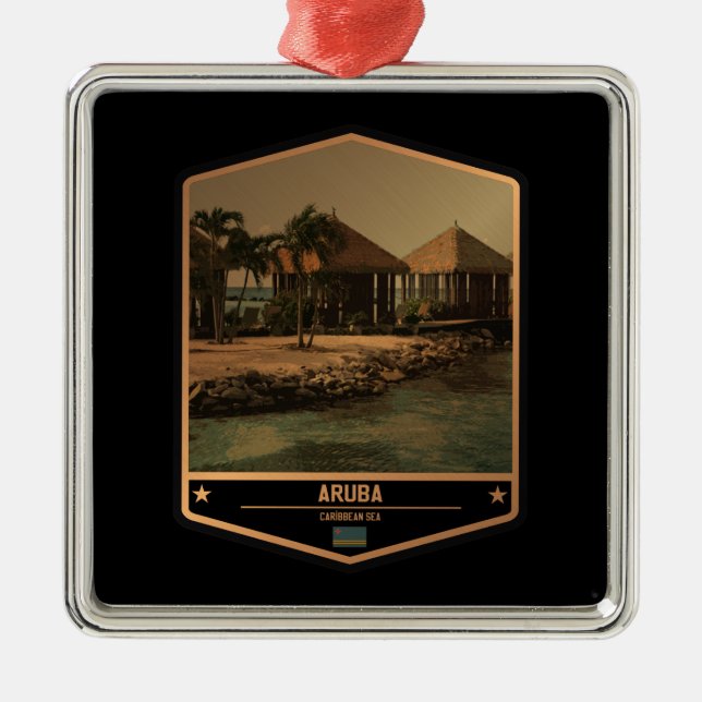 Ornement Carré Argenté Aruba (Devant)