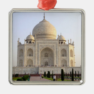 Ornement Carré Argenté Asie, Inde, Uttar Pradesh, Agra. Le Taj 8
